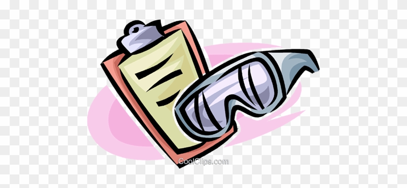 Safety Goggles And A Clipboard Royalty Free Vector - Clipart Science Goggles #934341