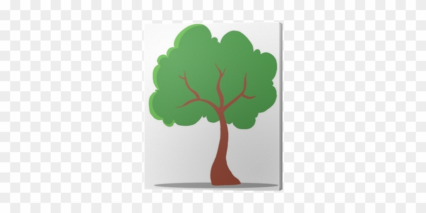 Green Tree Cartoon Illustration Canvas Print • Pixers® - Cartoon Tree #934589
