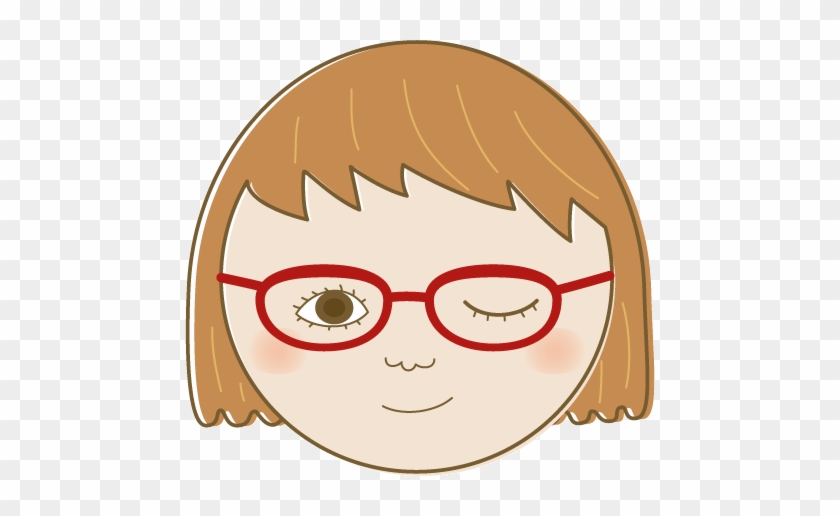 メガネのイラスト・絵カード（メガネの女の子） - Illustration #935192