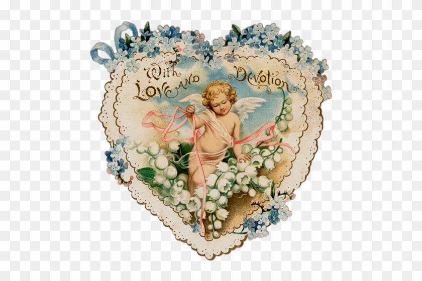 A Vintage Valentine Illustration Of A Cupid - 1890 Valentine #935304