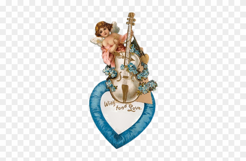 Valentine's Day Vintage Cupids With Forget Me Nots - Vintage #935432