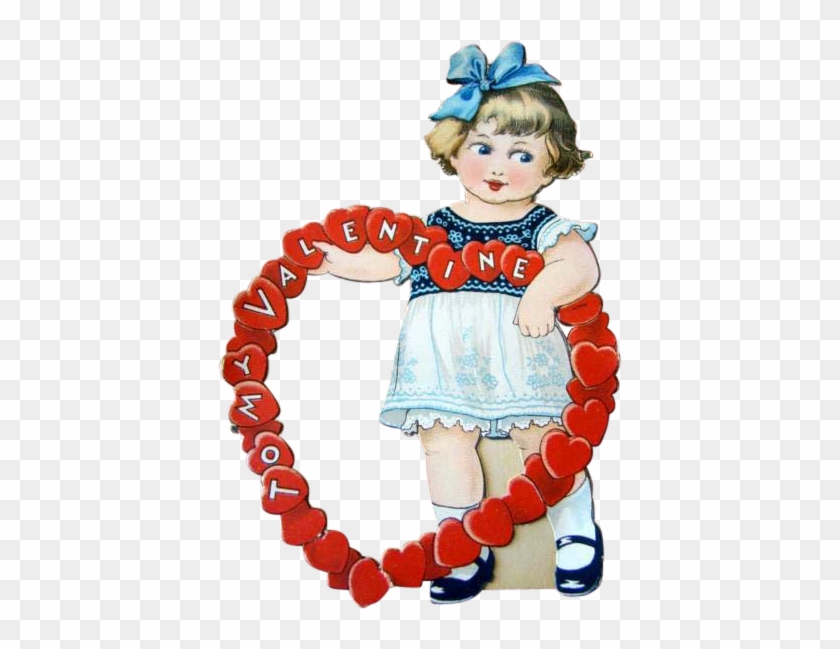 Adorable Vintage Die Cut Valentine's Day Card, Heart - Bijou #935467