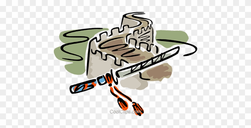 The Great Wall Of China And A Sword Royalty Free Vector - Clip Art #935504