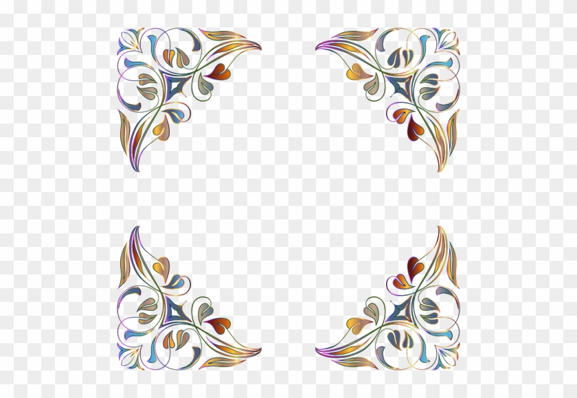 Vector Image Of Floral Decorations - Flourish Frame Floral Design Frame Png #935542