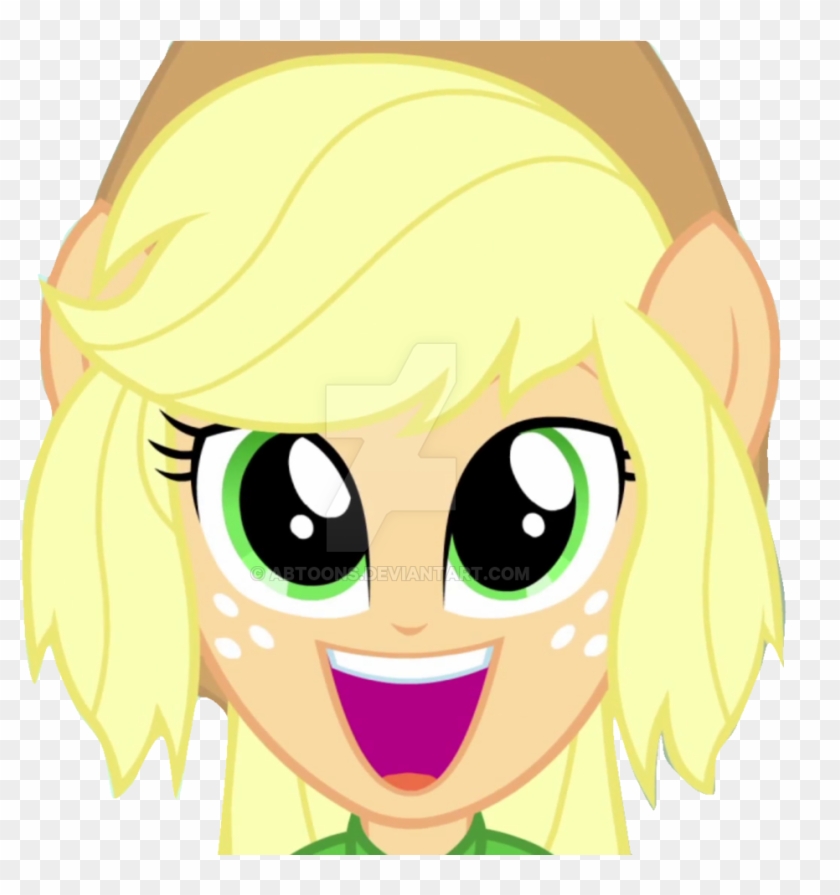 Eqg Rainbow Rocks Applejack Cute Face Vector By Abtoons - Mlp Eqg Applejack #935676
