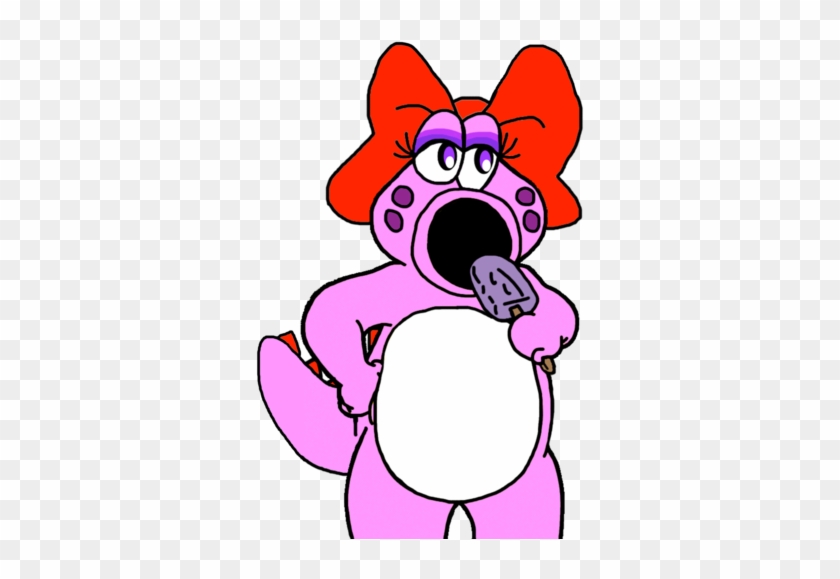 Yoshi And Birdo Wallpaper Entitled Birdo Eating A Popsicle-full - Mario Series #936166