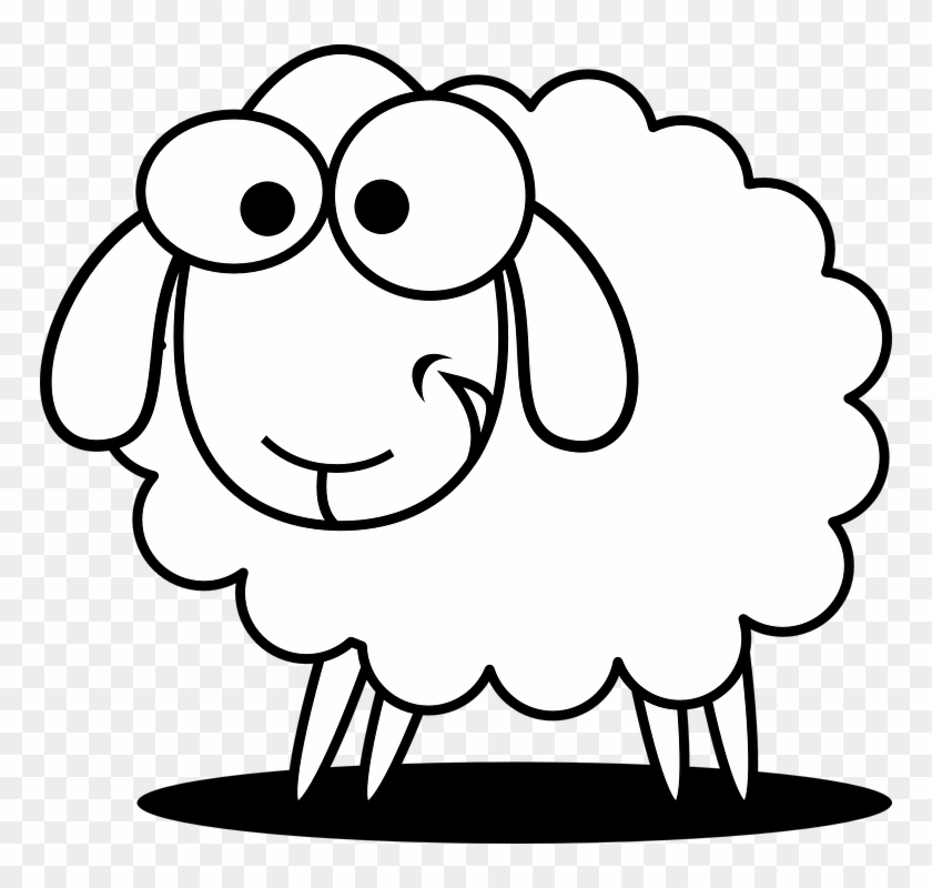Collection Of Cartoon Animals To Draw - Sheep Black And White #936492