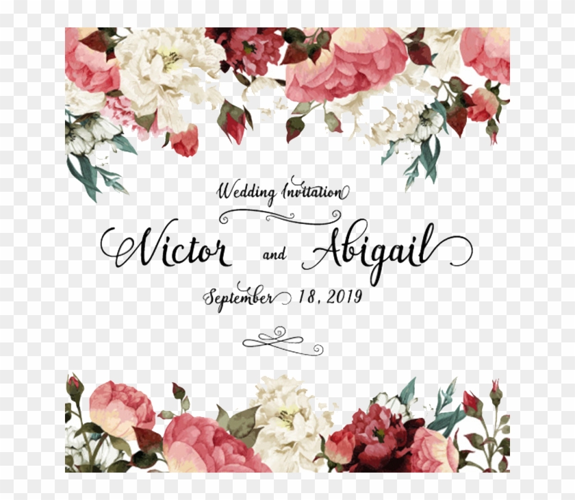 Watercolor Flower Frame Png - Flower Vector For Invitation #936823
