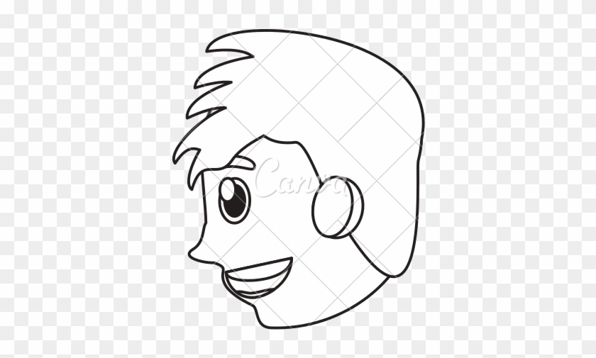 Boy Face Cartoon Sideview - Cartoon #936902