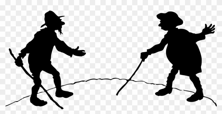 How To Set Use Two Men With Canes Svg Vector - Silhouette Of Two Men Fighting #937001