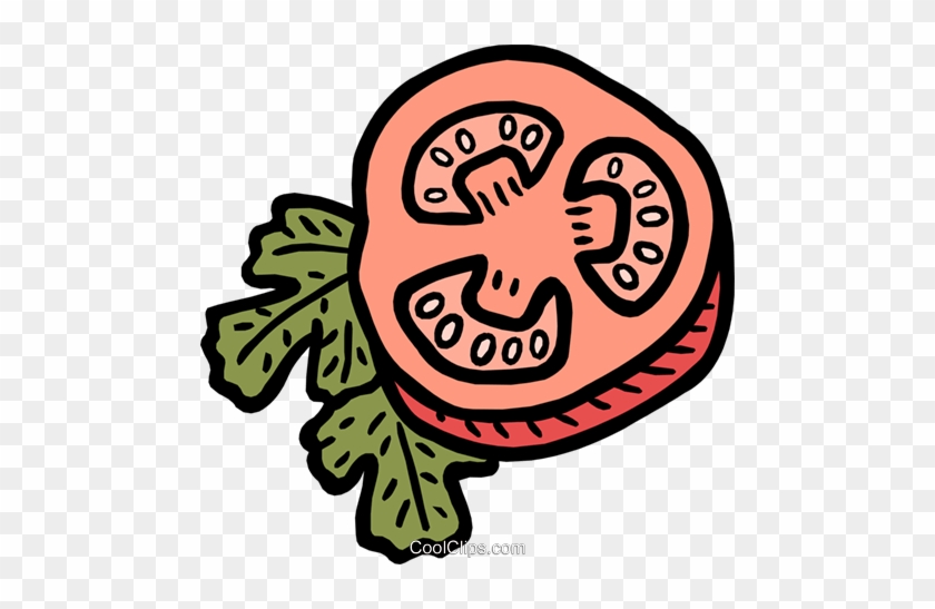 Sliced Tomato Royalty Free Vector Clip Art Illustration - Drawing #937047