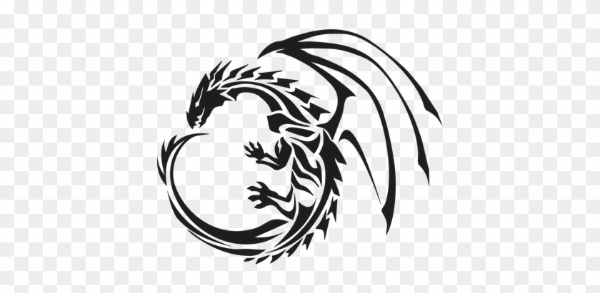 Circle Dragon Tattoo - Dragon Stencil #937609