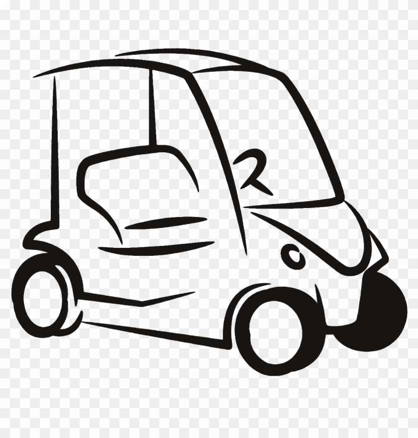 Red Golf Cart Clip Art - Golf Cart Line Art #940992