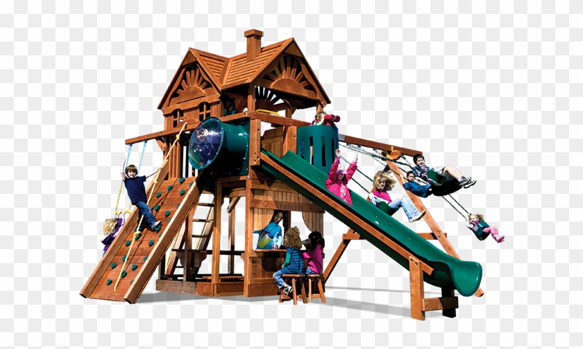 Huckleberry Hideout Pkg Ii Unique 98b Swingset - Backyard Playworld #943570