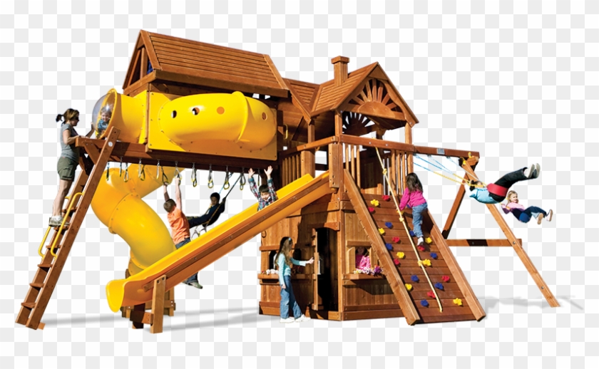 Huckleberry Hideout Pkg V Maxed Out 98d Swingset - Backyard Playworld #943584