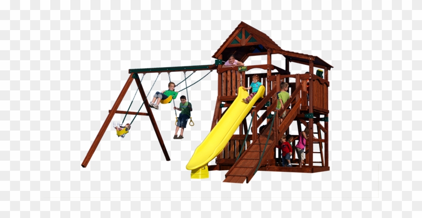Olympian Treehouse 2 Play Set Shown With - Oklahoma Playsets #943979