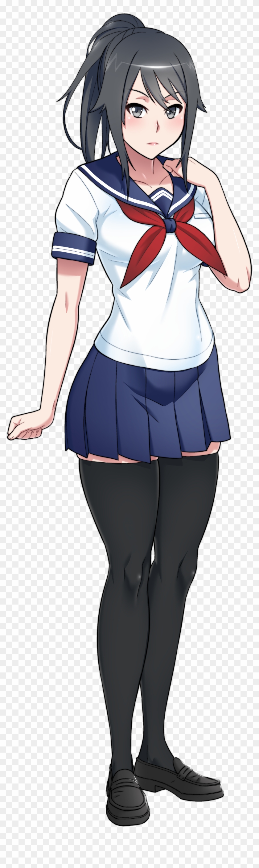 Yandere Chan Full Tall Girl Pony Tail Solo Black Stocking - Yandere Simulator Yandere Chan #945817