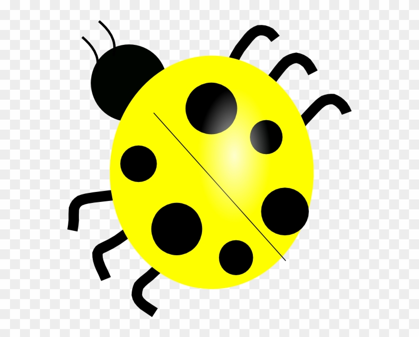 Yellow Ladybug Clip Art At Clker - Lady Bug Black And White #946787