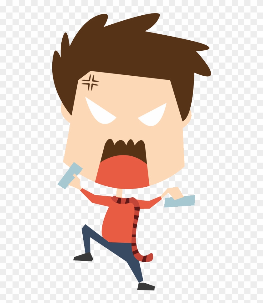 Vector Cartoon Crazy Teenager - Adolescente Cartoon #946980