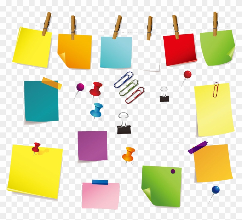 Post-it Note Paper Clip Adhesive Tape - 付箋 イラスト 素材 #169898