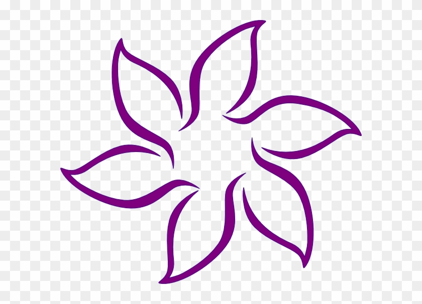 Purple Flowers Clipart Free Download Clip Art Free - Black And White Clipart Flower #171108