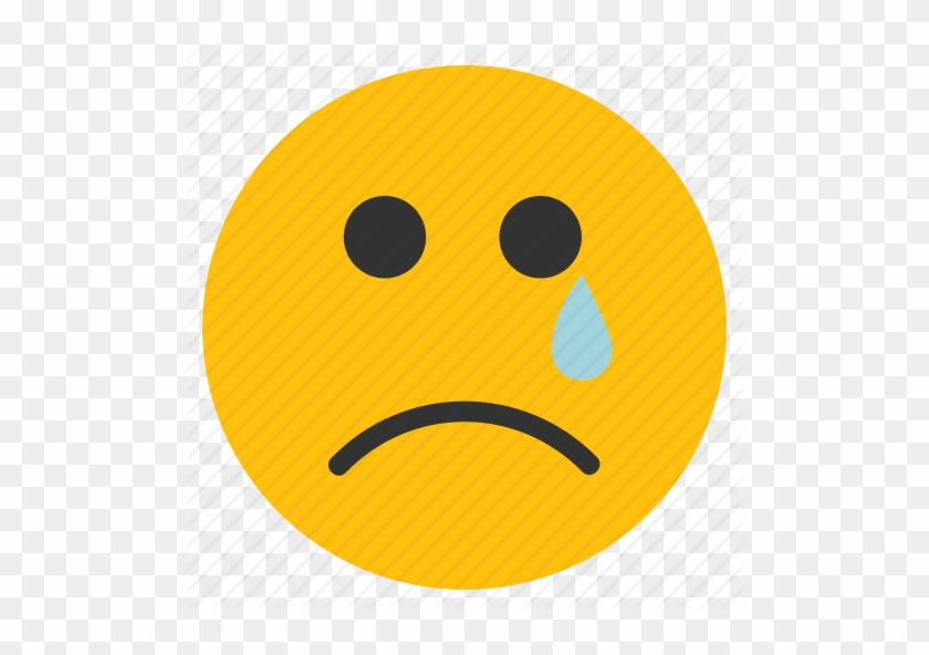 Crying, Emoticons, Sad Face, Smiley, Tear Icon - Sad Face With Tear #171581