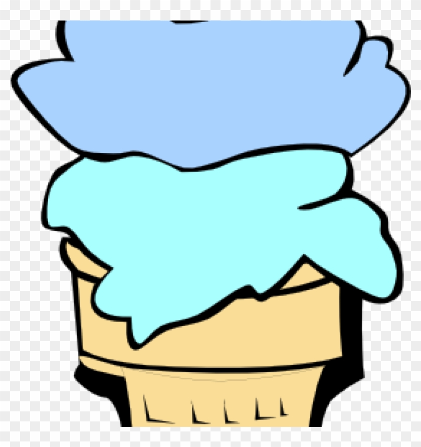 Ice Cream Scoop Clipart Ice Cream Cone Blue Scoops - Ice Cream Cone Clip Art #171887
