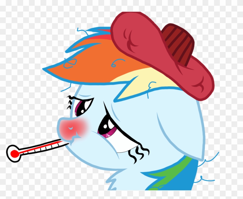 Proponypal, Bust, Chest Fluff, Floppy Ears, Flu, Ice - Mlp Rainbow Dash Sick #172879