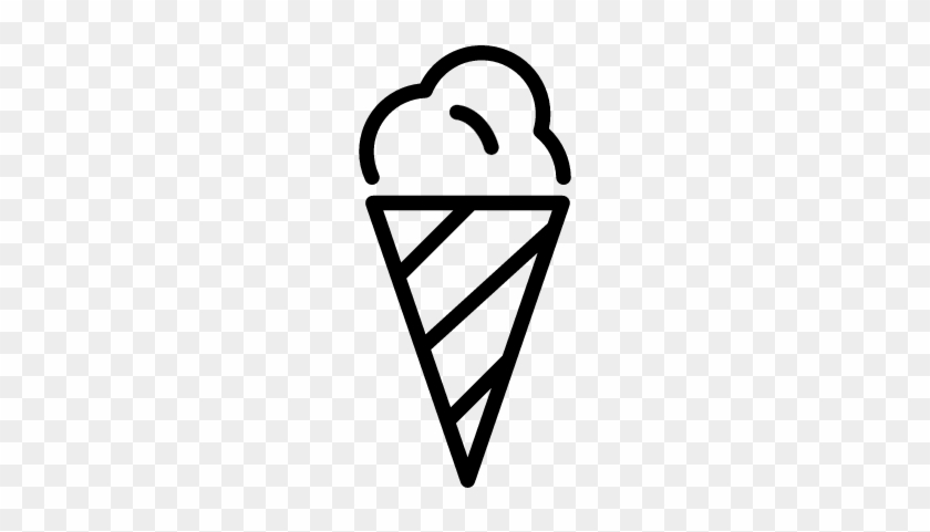 Ice Cream Cone Vector - Black And White Ice Cream Clip Art #173214