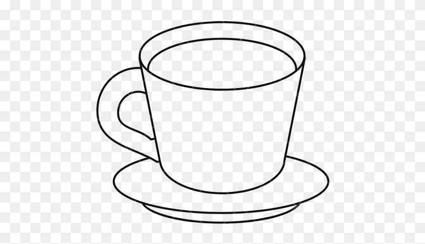 Plate Clipart Plate Cup - Cup And Plate For Drawing #951743
