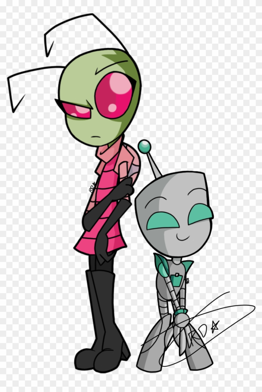 By Iz Fanart-my Own Style For Zim And Gir By - Cartoon #953092
