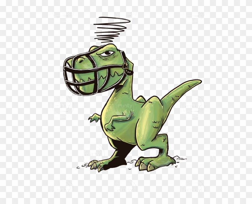 An Angry T Rex Dinosaur Because He Is Muzzled And Can - Angry Trex #953296