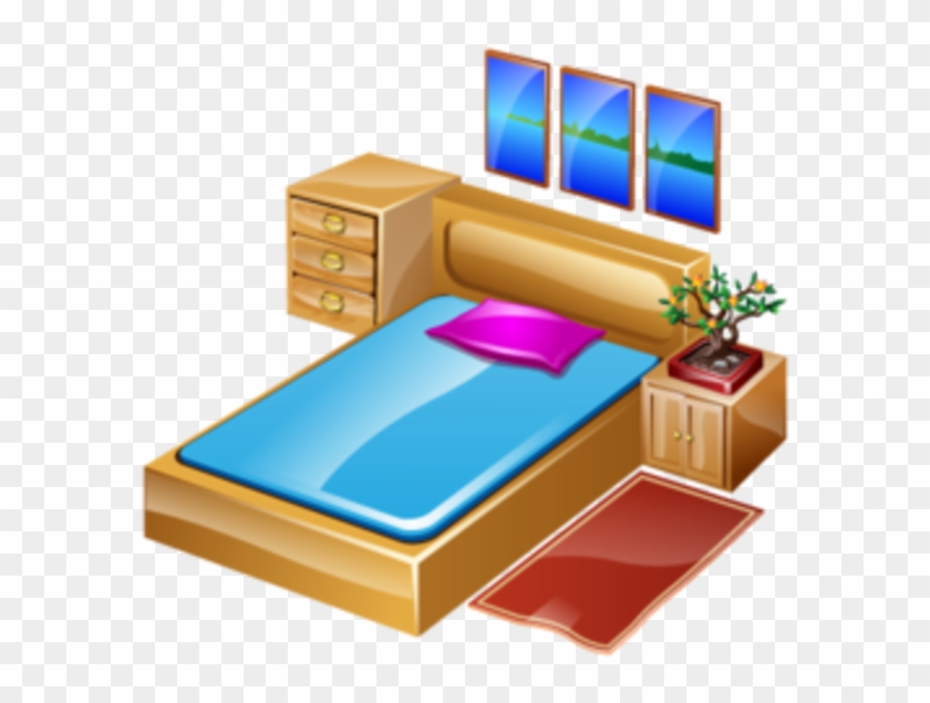 Interior Design Bedroom House Hotel Room Stock Vector - Bedroom Ico #954055