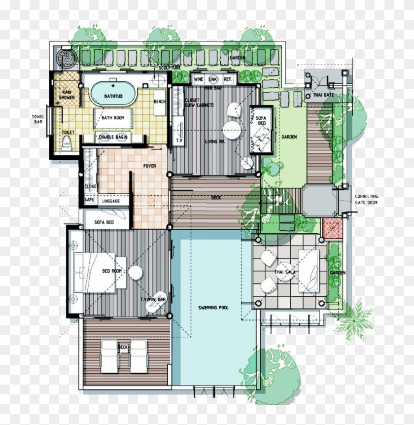 Factsheet Information Melati Beach Resort Spa Samui - Villa Of Beach Floor Plans #954133