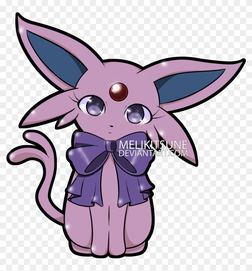 5cm Clear Acrylic Charm Of Espeon With A Cute Ribbon, - Espeon Chibi #954376
