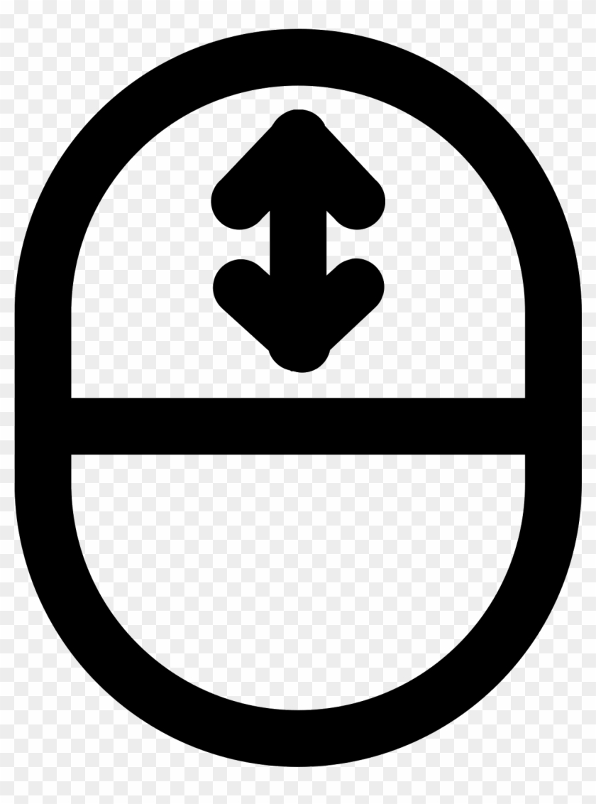 This Is A Picture Of An Oval With A Line Splitting - Mouse Scrol Icon Png #954492