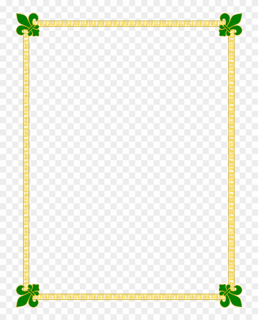 Fleur De Lis Gold And Green Border Free Borders And - Blue And Gold Border #954931