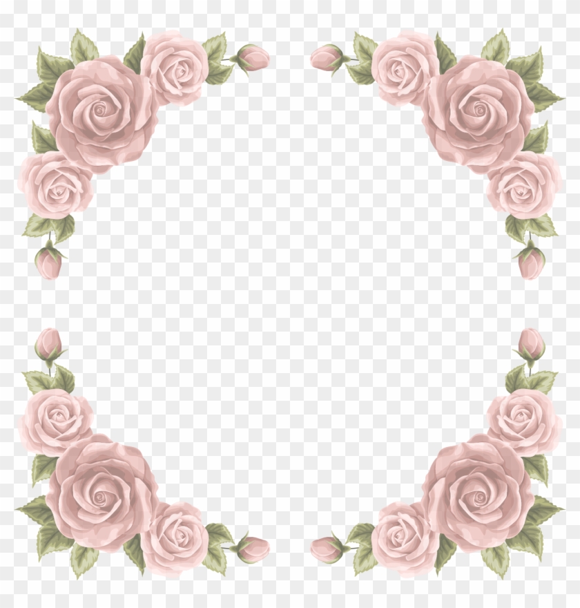Wedding Invitation Beach Rose Paper - Roses Border Png #955001