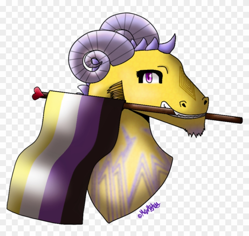 Non-binary Pride Dragon By Sunfurthewolf - Cartoon #955335