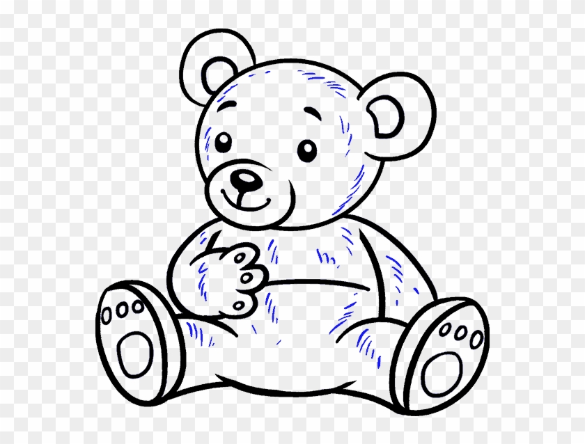 Swirly Lines - Teddy Bear Cartoon Drawing #955550