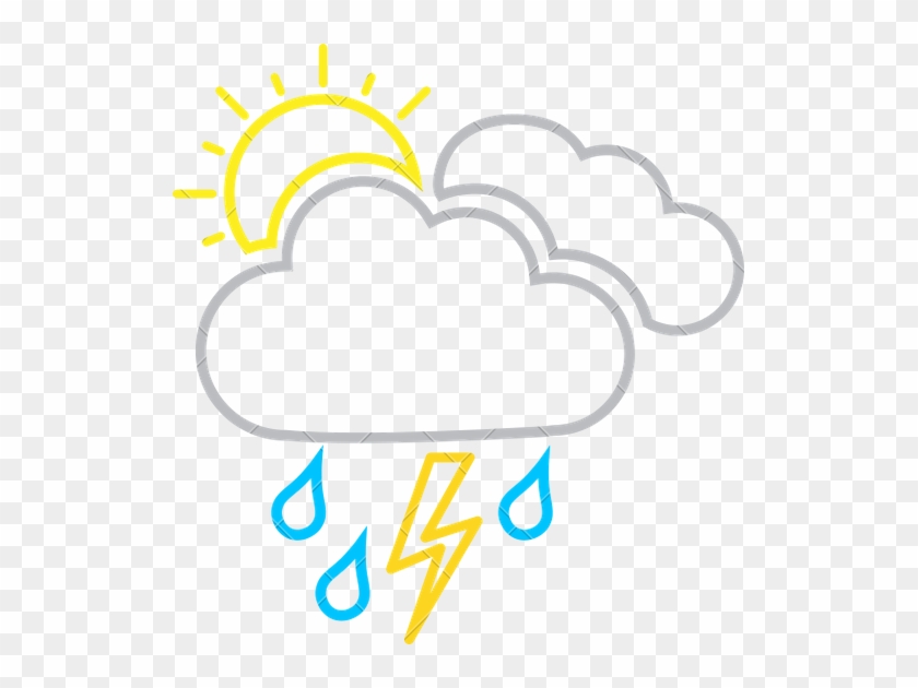 Thunderstorm, Ios 7 Interface Symbol For Weather Icons - Weather Icon Outline #955997