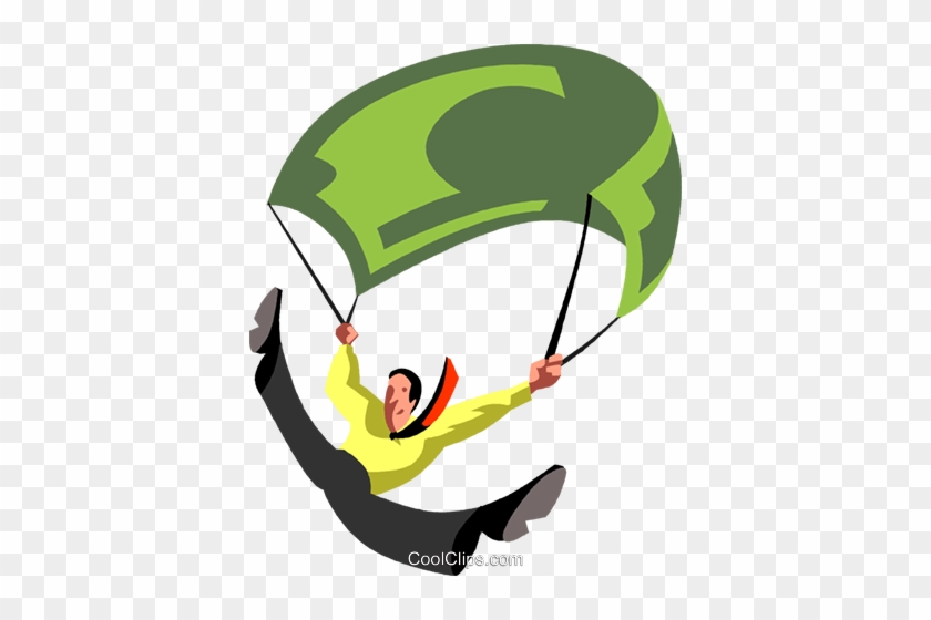 Man Parachuting With A Dollar Bill Royalty Free Vector - Man Parachuting With A Dollar Bill Royalty Free Vector #957898