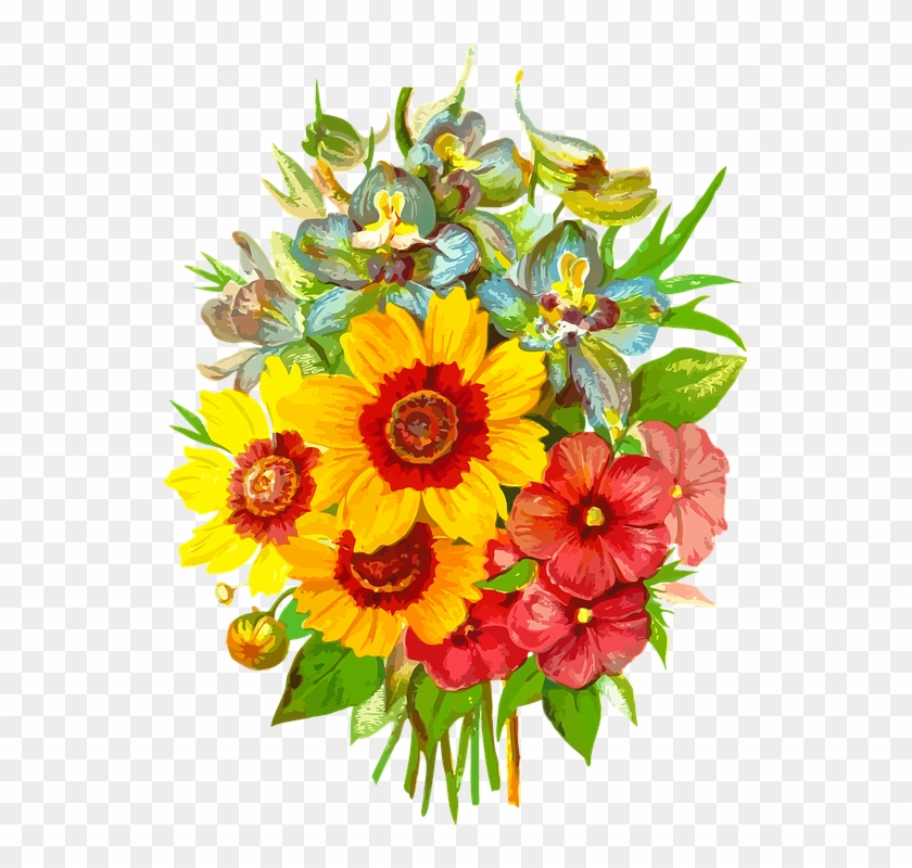 Flower Bouquet Cliparts 18, Buy Clip Art - Happy Be Bright Be You Daily Planner: Black Bird, Pink #957902