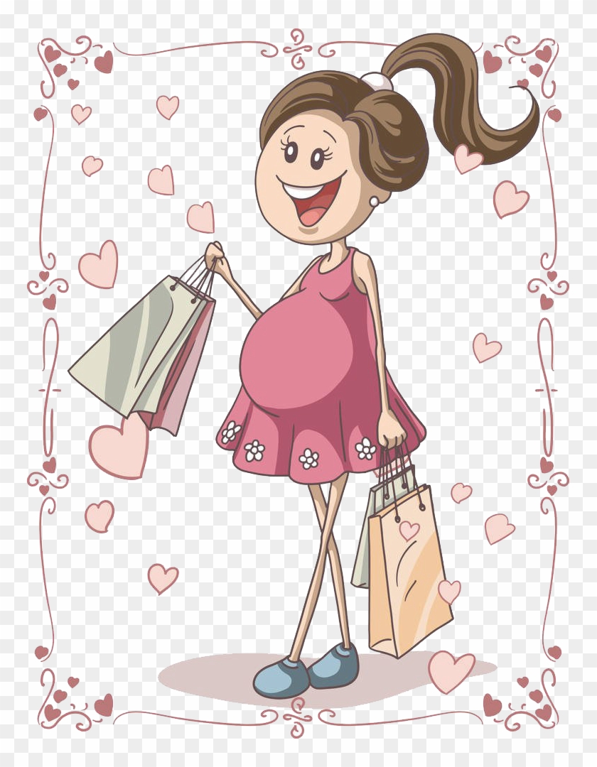 Pregnancy Cartoon Drawing Illustration - Pregnancy Journal And Organizer: Pregnancy Log Book #959174