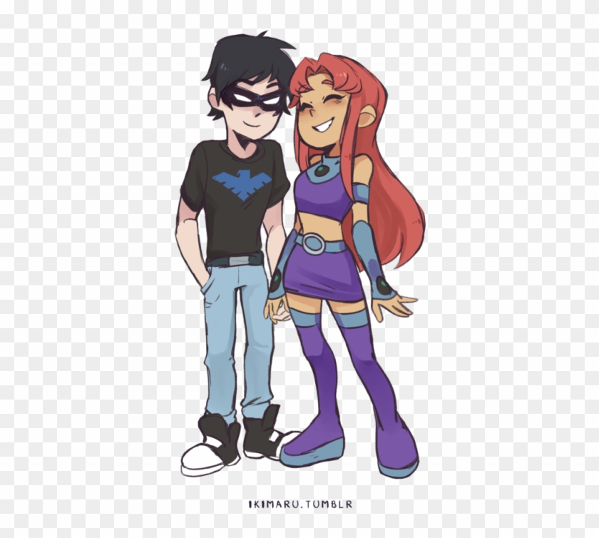 Commission For @my Caliginous Romance Thank You 💜 - Nightwing And Starfire #959666