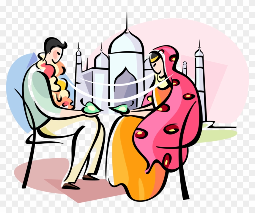 Vector Illustration Of Bengali Marriage Bride And Groom - Wedding #960158