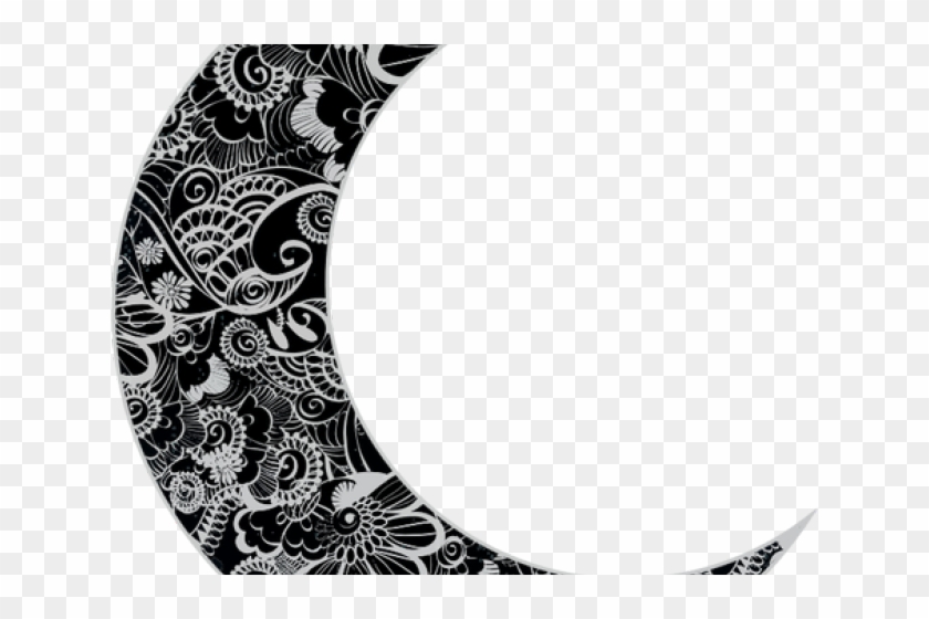 Moon Clipart Floral - Crescent Moon Vector Png #961291
