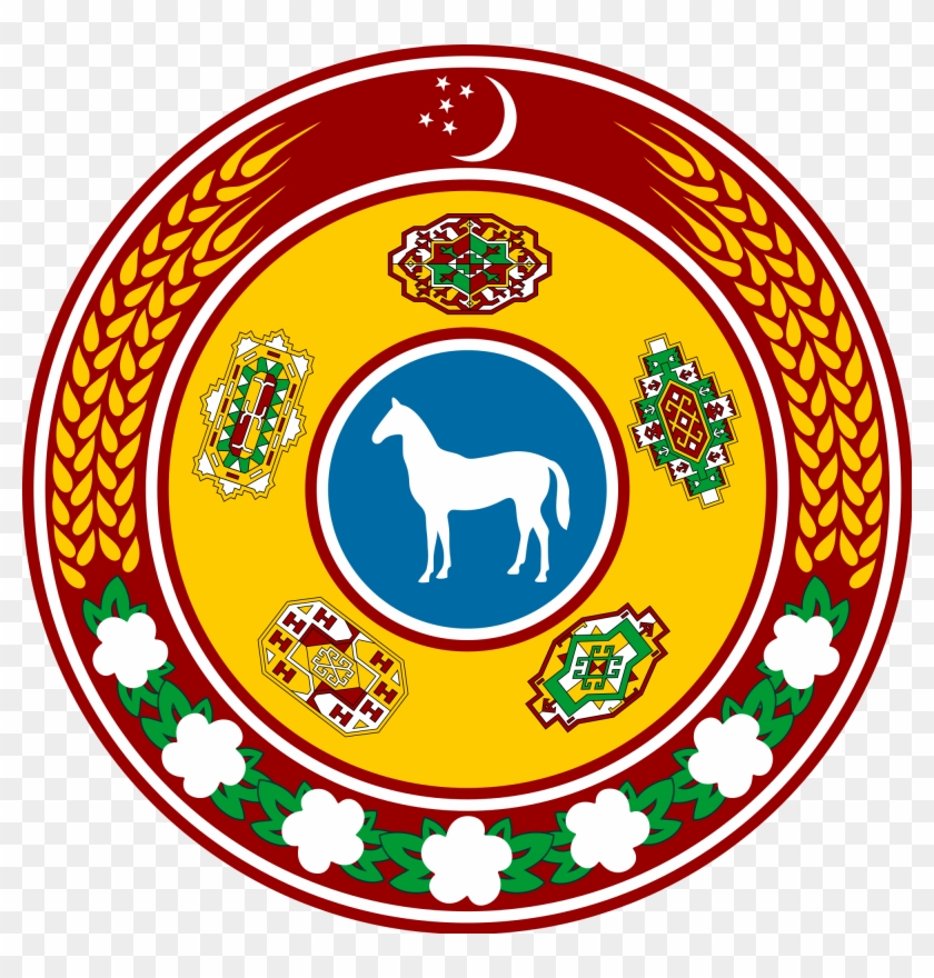 Circle Rug Cliparts 26, Buy Clip Art - Герб Туркменистана 1993 #961401