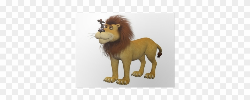 Courage, 3d Cartoon Mouse With A Lion Poster • Pixers® - Lion Et De Souris #961542