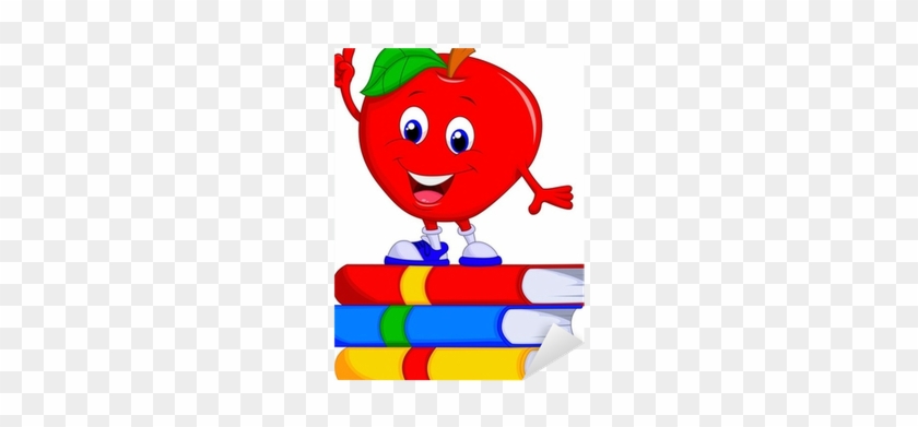 Cute Apple Cartoon Pointing Its Finger Sticker • Pixers® - Manzana En Acaricatura #962202
